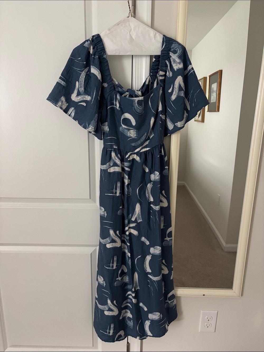 a new day Navy & White Abstract Midi Dress